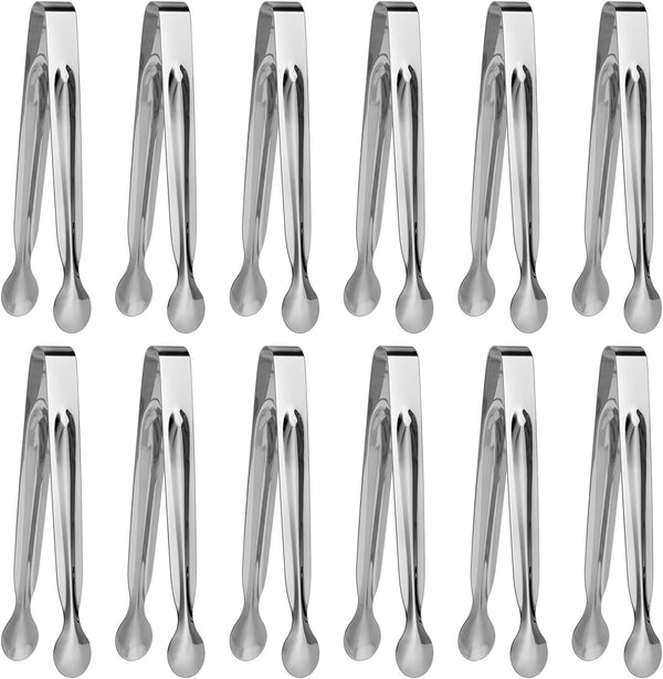 Small Serving Tongs,Ice Tongs,Sugar Tongs,Kitchen Tiny Tongs for Appetizers,12 PCS(6 Inch)