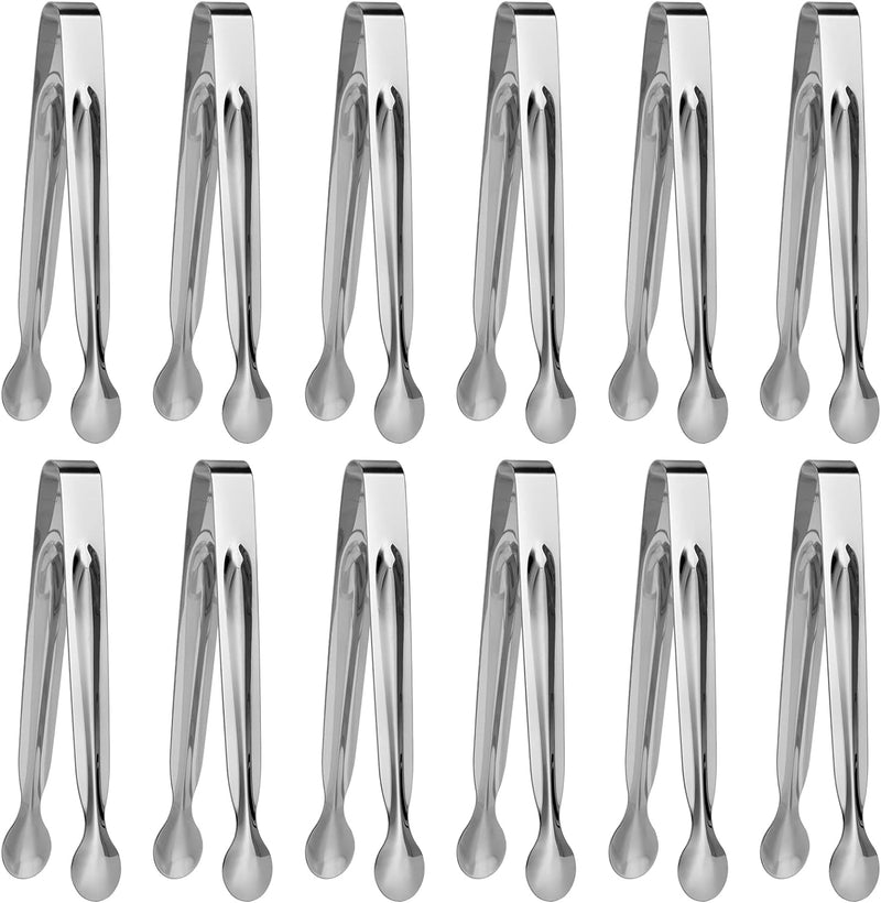 Small Serving Tongs,Ice Tongs,Sugar Tongs,Kitchen Tiny Tongs for Appetizers,12 PCS(6 Inch)