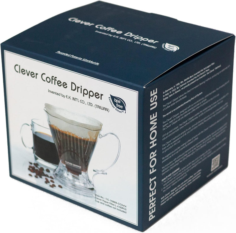 Clever Coffee Dripper and Filters, Large 18 oz, Original Classic Design, Safe BPA Free Plastic, dripper coffee maker, drip coffee maker pour over, 100 filters, coaster and lid