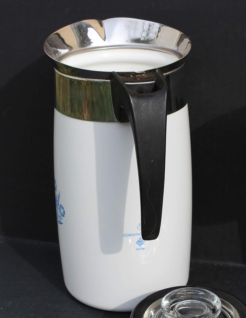 Corning Ware Blue Cornflower 10 Cup Electric Coffee Pot Maker Percolator with Cord