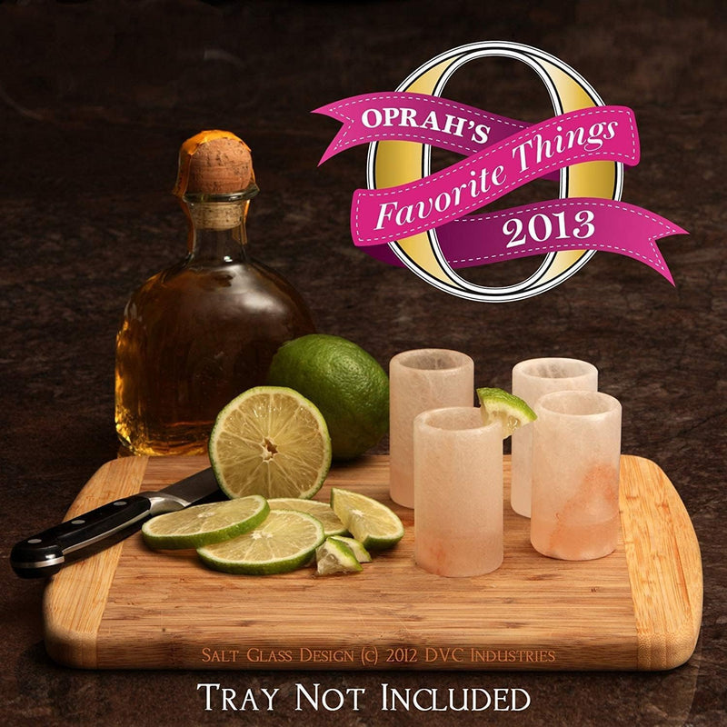 The Spice Lab Pink Himalayan Salt Tequila Shot Glasses - Just Pour, Shoot and Bite a Lime - Naturally Anti-Bacterial – The Perfect Tequila Shot Glass for your Bar- 4 Pack