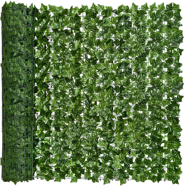 Artificial Ivy Privacy Fence - 118x59In Hedge with Faux Vine Decoration for Outdoor Garden