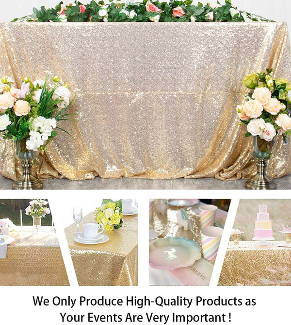 Gold Sequin Tablecloth 72X72 for Parties and Weddings