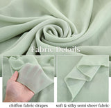 PARTISKY Wedding Arch Draping Fabric,1 Panel 18FT Sage Green Wedding Arch Drapes Chiffon Fabric Drapery Wedding Arch Decorations for Ceremony Reception Party Ceiling Backdrop