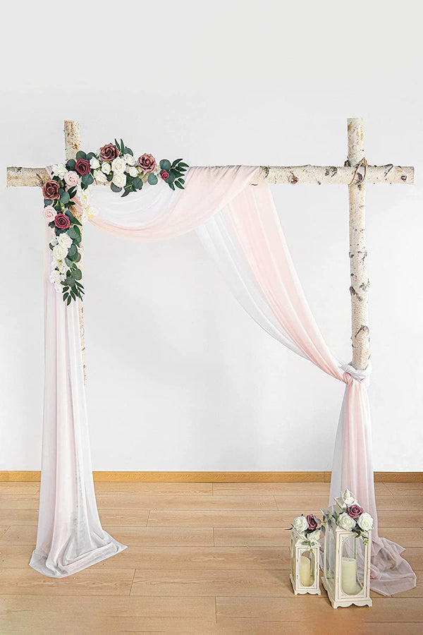 Wedding Arch Draping Fabric - 20FT Chiffon Curtain Panels for Ceremony  Reception Decorations