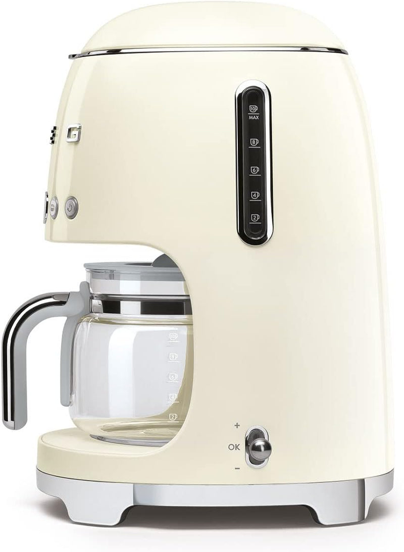 Smeg Retro Style Coffee Maker Machine, 17.3 x 12.8 x 11.3, Cream