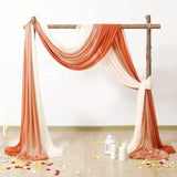 3 Panels Wedding Arch Chiffon Fabric Drapery 30Inch X 20Ft with 300Pcs Silk Rose Petals for Wedding Arch and Ceremony Party Major Festivals Stage Decorations