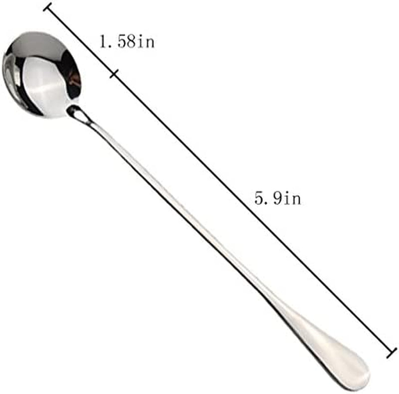 Long-handled ice tea spoon, cocktail stir spoons, stainless steel coffee spoons, ice cream scoop Set of 8