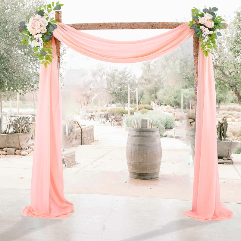 Blush Wedding Arch Draping Fabric - 28 X 19Ft Sheer Panel for Ceremony and Party Ceiling Decor