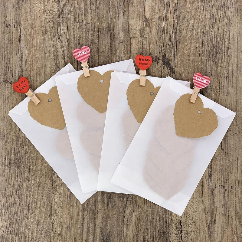 Quotidian Flat Glassine Waxed Paper Treat Bags - 100 Pack 4x6 for Bakery or Party Favors