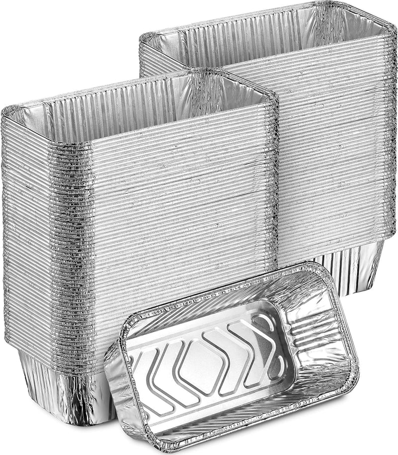 Aluminum Disposable Loaf Pans - Foil Bread Containers for Baking and Takeout - 50-Pack Bulk Pack