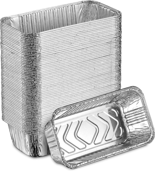 Aluminum Disposable Loaf Pans - Foil Bread Containers for Baking and Takeout - 50-Pack Bulk Pack