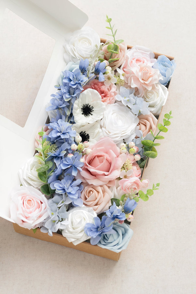DIY Floral Boxes Dusty Rose  Navy Design