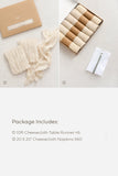 Cheesecloth Napkins & Table Runner Set in White & Beige