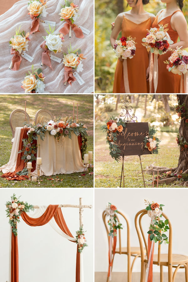 Sunset Terracotta Wedding Flower Package