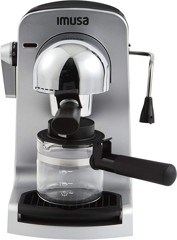 IMUSA USA GAU-18215 4 Cup Bistro Electric Espresso/Cappuccino Maker with Carafe, Silver