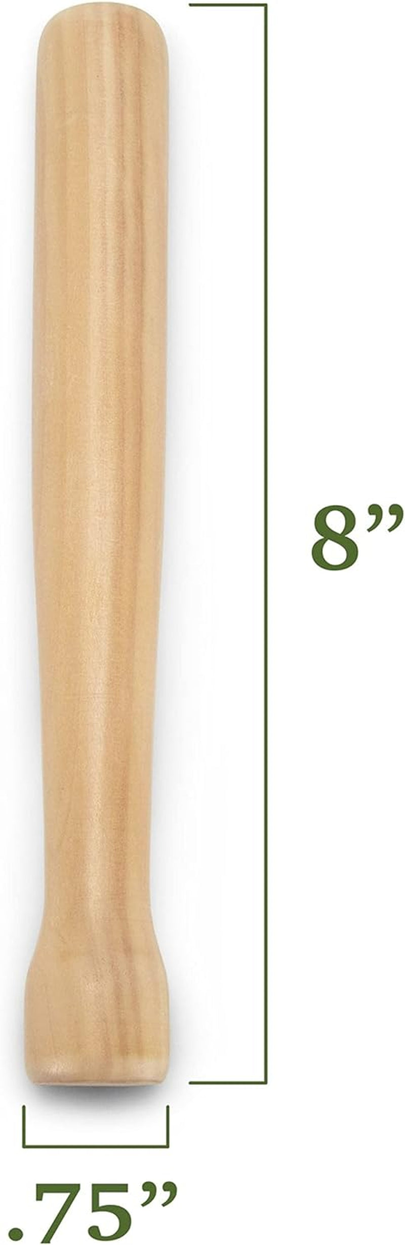 8” Wooden Cocktail Muddler - Wood Bar Supplies & Accessories for Herb & Fruit Mixing, Drinks, Restaurants, Home Kitchens, Shaker Sets & Cocktail Kits
