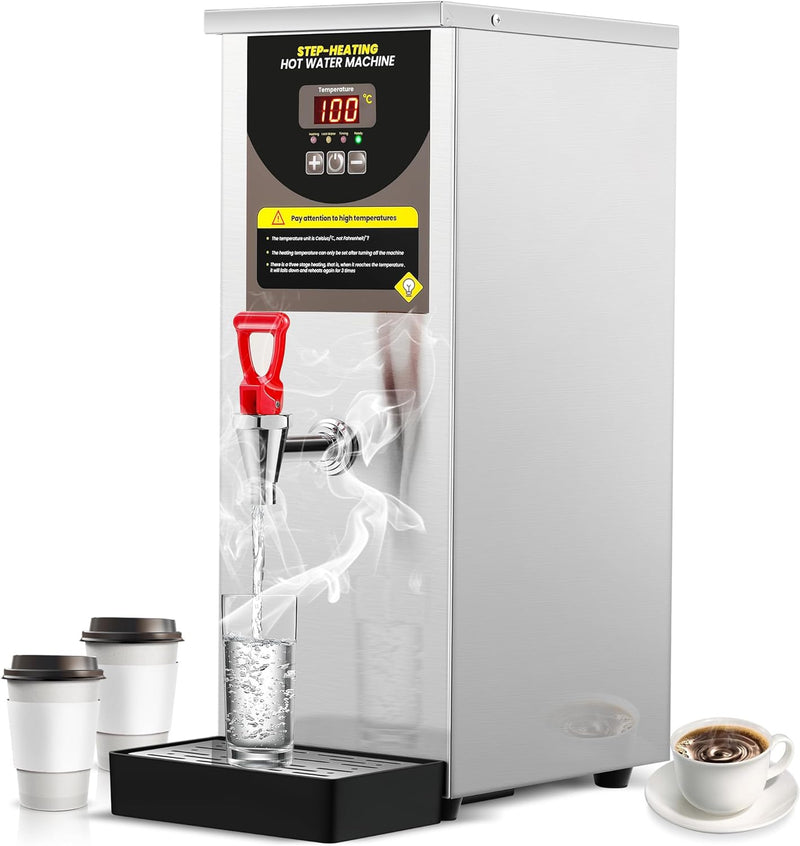 Moonshan Step-Heating Commercial Hot Water Dispenser 17-Min Fast Ready Water Boiler Machine Large Capacity 80L/H for Tea Boba Tea Milk Tea Restaurant Hotel