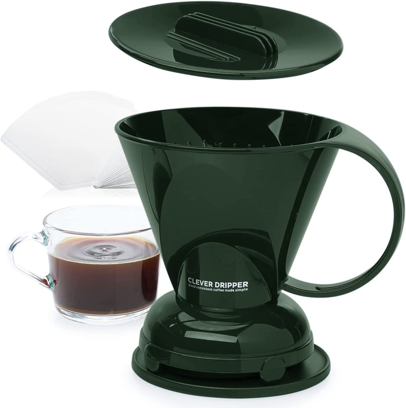 Clever Coffee Dripper and Filters, Large 18 oz (Royal Blue)| Barista's Choice| Safe BPA Free Plastic|Includes 100 Filters