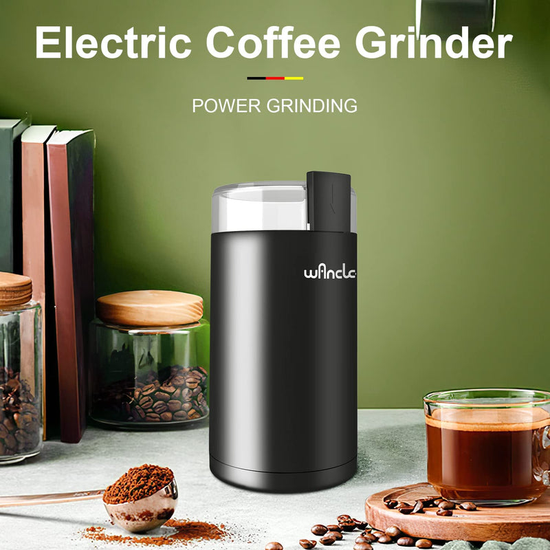 Coffee Grinder, Wancle Electric Coffee Grinder, Quiet Spice Grinder, One Touch Coffee Mill for Beans, Spices and More, with Clean Brush Black