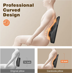 Careboda Shiatsu Back Massager with Heat, 3D Deep Kneading Electric Massager Pillow for Neck and Back Pain Relief, Ideal for Home, Office and Car Use, Best Gift for Christmas Women and Men