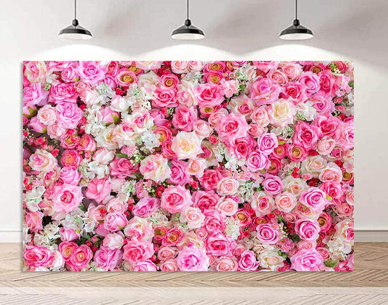 Rose Flowers Theme Photography Backdrops - 7X5Ft - Baby Shower Wedding Birthday and Party Decorations - Vinyl Studio Props