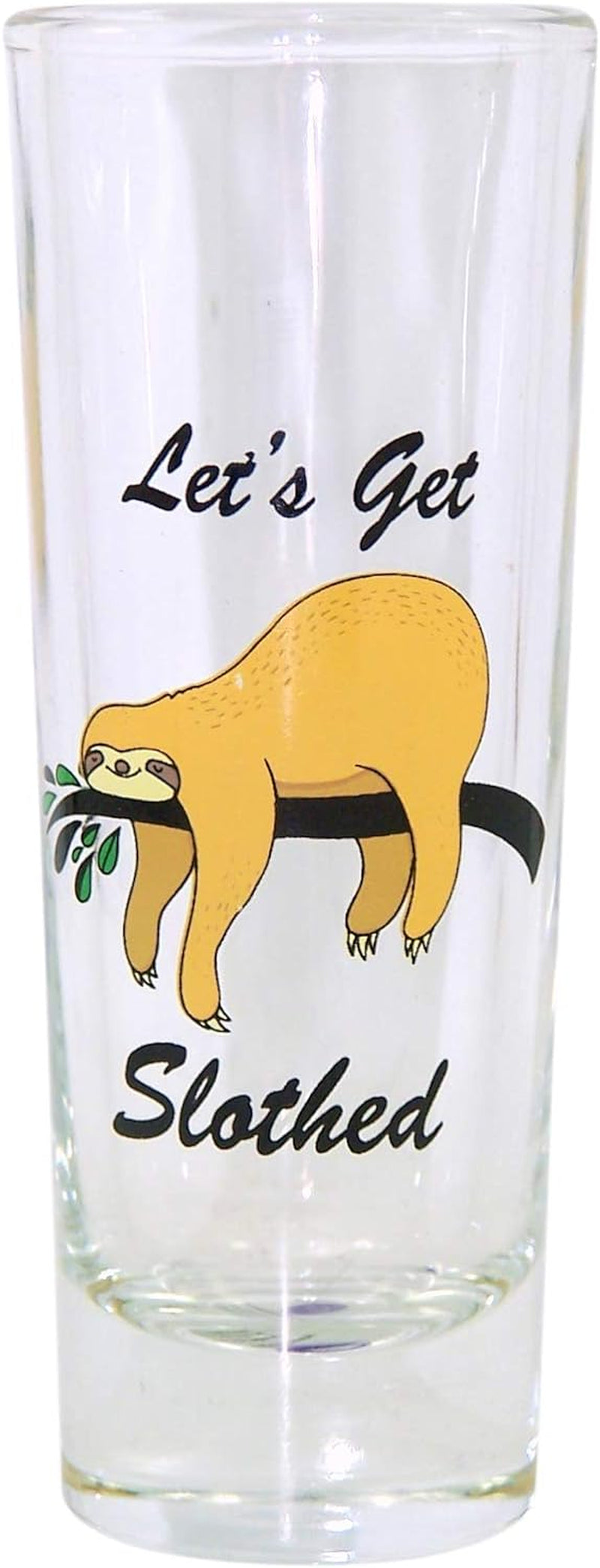 Let's Get Slothed Assorted Sloth Shot Glass Gift Set, Set of 4, 2 Ounces