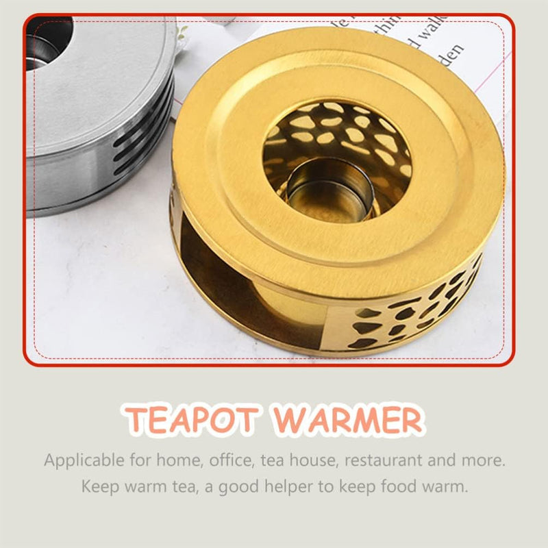 Tealight Teapot Warmer Stainless Steel Teapot Warmer Heater: Japanese Style Coffee Warmer Base Metal Trivet with Tealight Holder for Office Home Tea Kettle Warmer