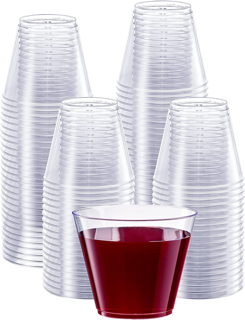 Comfy Package Clear Hard Plastic Shot Glasses [1 oz. - 100 Count] Disposable Shot Cups