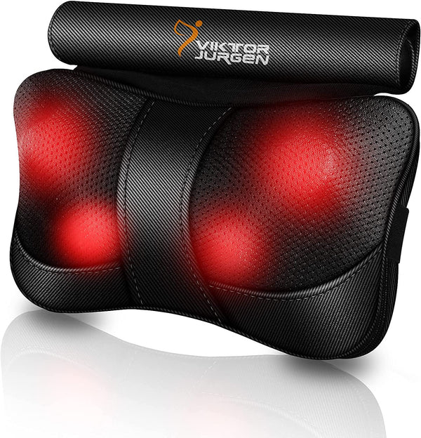 VIKTOR JURGEN Back Massager, Neck Massager with Heat, Shiatsu Shoulder Massager Gifts for Women Men, Deep Kneading Electric Neck Back Massager, Massage Pillow Gifts for Christmas, Mothers Day, Fathers