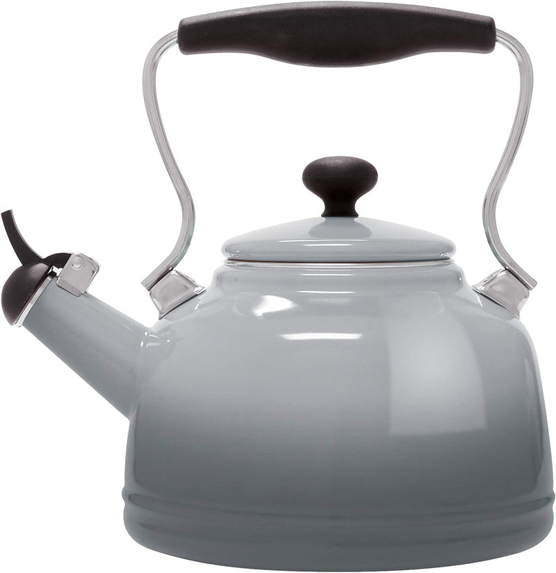 Chantal Tea Kettle, Vintage Series, Enamel on Steel, Whistling (Fade Grey)