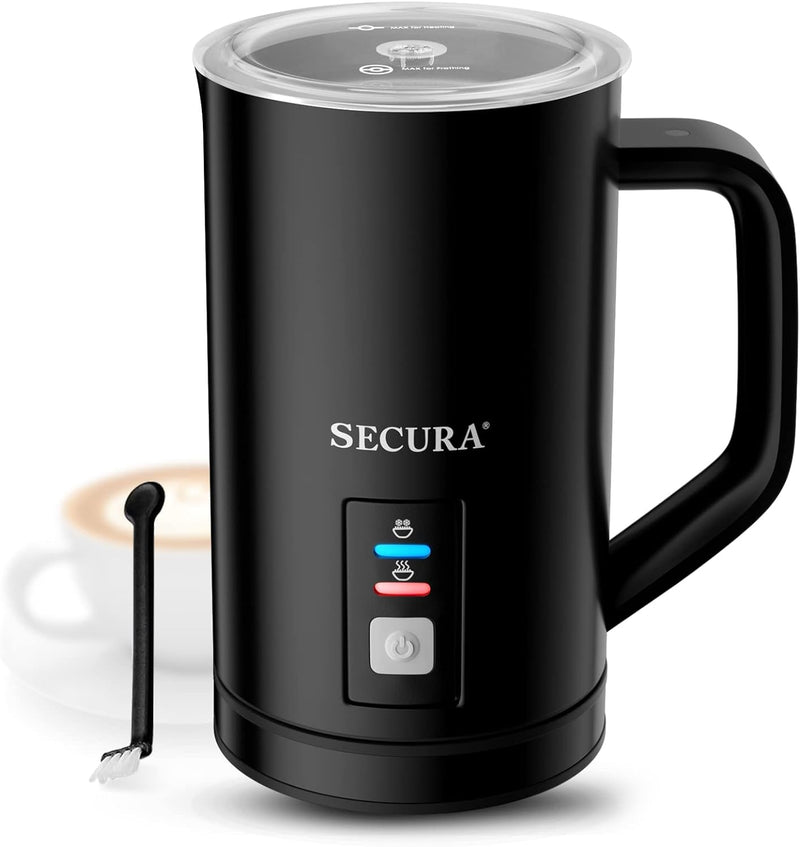 Secura Milk Frother, Electric Milk Steamer Stainless Steel, 8.4oz/250ml Automatic Hot and Cold Foam Maker and Milk Warmer for Latte, Cappuccinos, Macchiato, 120V