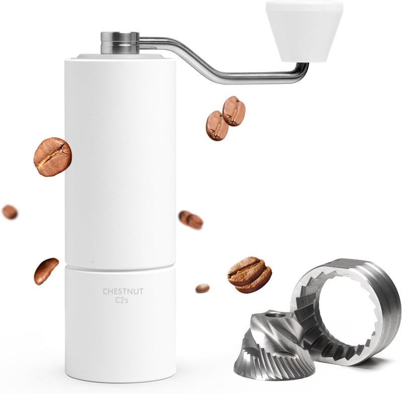 TIMEMORE Chestnut C2 Manual Coffee Grinder Capacity 25g with CNC Stainless Steel Conical Burr, Internal Adjustable Setting, Double Bearing Positioning, French Press Coffee for Hand Grinder Gift