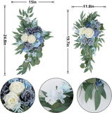 Lucky Flower Artificial Flower Swag Wedding Arch Floral Swag for Ceremony Party Backdrop Wedding Decoration Reception Welcome Sign Pack of 2 (Blue White)