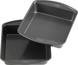 Wilton Perfect Results Premium Non-Stick 8-Inch Square Cake Pans, Set of 2, Steel Bakeware Set