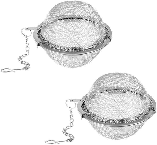 Tea Steeper, 2Pcs Mesh Tea Infuser Premium Tea Filter Tea Interval Diffuser with Extended Chain Hook for Brew Loose Leaf Tea and Spices & Seasonings