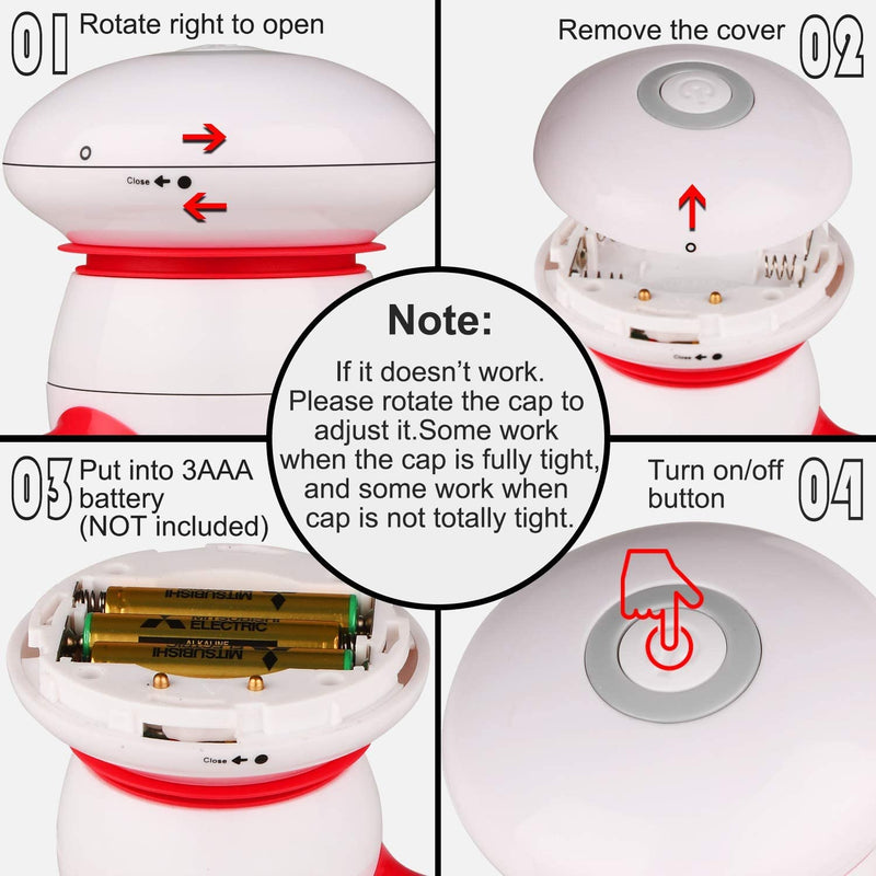 cotsoco Handheld Massager Mini Portable Vibrating Body Massager with LED Light for Hand Head Neck Back Legs Arms Pain Release, Battery Operated, Easy Hand Grip