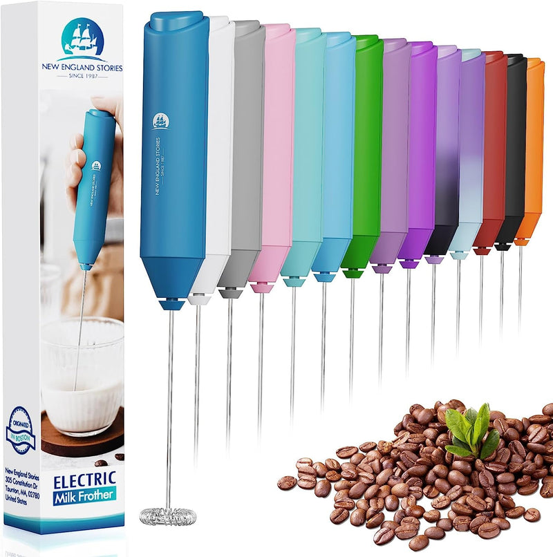 Powerful Milk Frother Handheld Foam Maker, Mini Whisk Drink Mixer for Coffee, Cappuccino, Latte, Matcha, Hot Chocolate, No Stand, Black