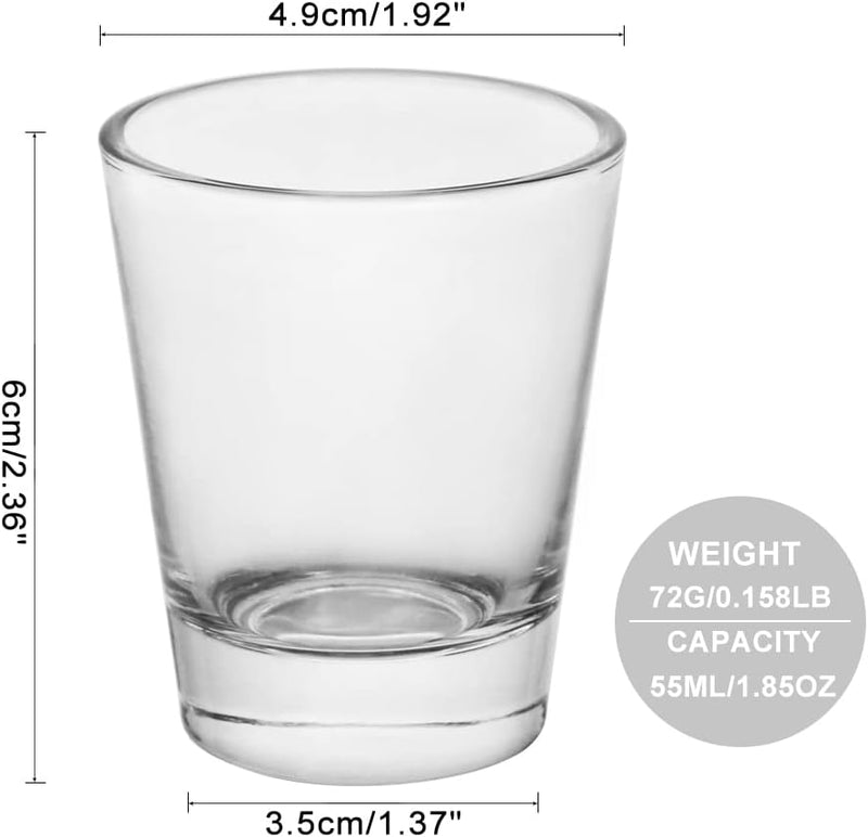 BTGLLAS Heavy Base Shot Glasses, 1.5 oz Sets of Clear Shot Glass (4 Pack), Measuring Cup for Espresso, Liquid, and Wine - Heavy Glass (Glass, 4Pack)