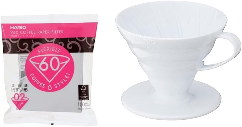 Hario V60 Paper Coffee Filters, Size 02, Natural, 200 Count