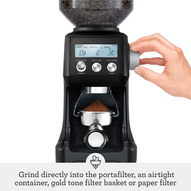 Breville Smart Grinder™ Pro Coffee Bean Grinder, Black Truffle, Small