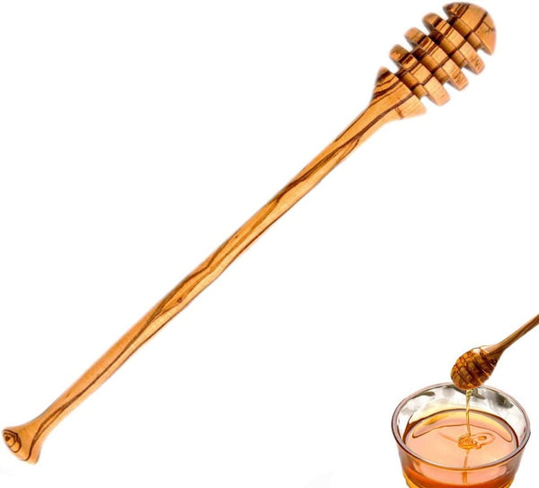 Honey Dipper, Olive Wood Honey Stick, Handcrafted Honey Spoon 7.3-Inches