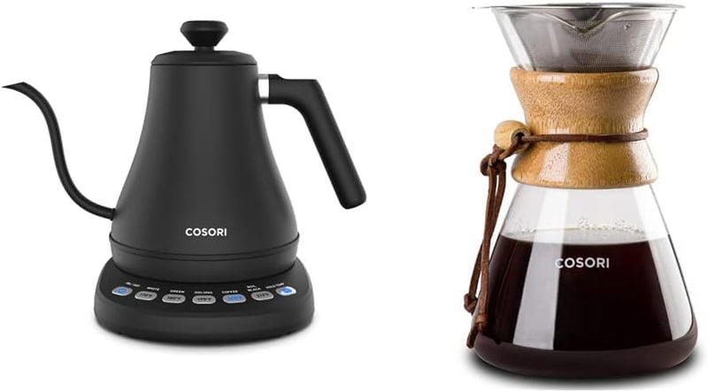 COSORI Electric Gooseneck Kettle with 5 Temperature Control Presets, Pour Over Kettle for Coffee & Tea, Hot Water Boiler, 100% Stainless Steel Inner Lid & Bottom, Christmas Gifts, 1200W/0.8L