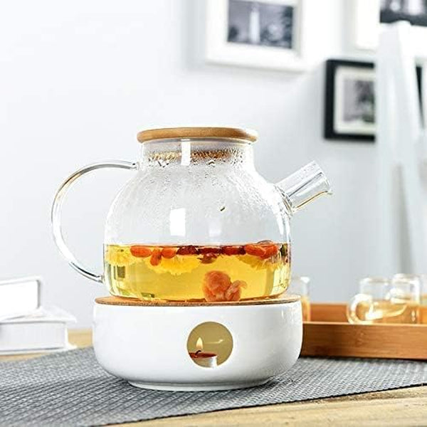 KiaoTime Ceramic Teapot Warmer, Tea Warmer for Glass Teapot, cast Iron teapot Stainless Steel, Ceramic Teapot, Tea Kettles,and Other heatproof Dish Warming Use