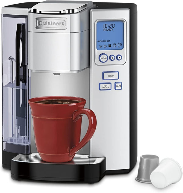 Cuisinart Coffee Maker, Single Serve 72-Ounce Reservoir Coffee Machine, Programmable Brewing & Hot Water Dispenser, Stainless Steel, SS-10P1,Silver