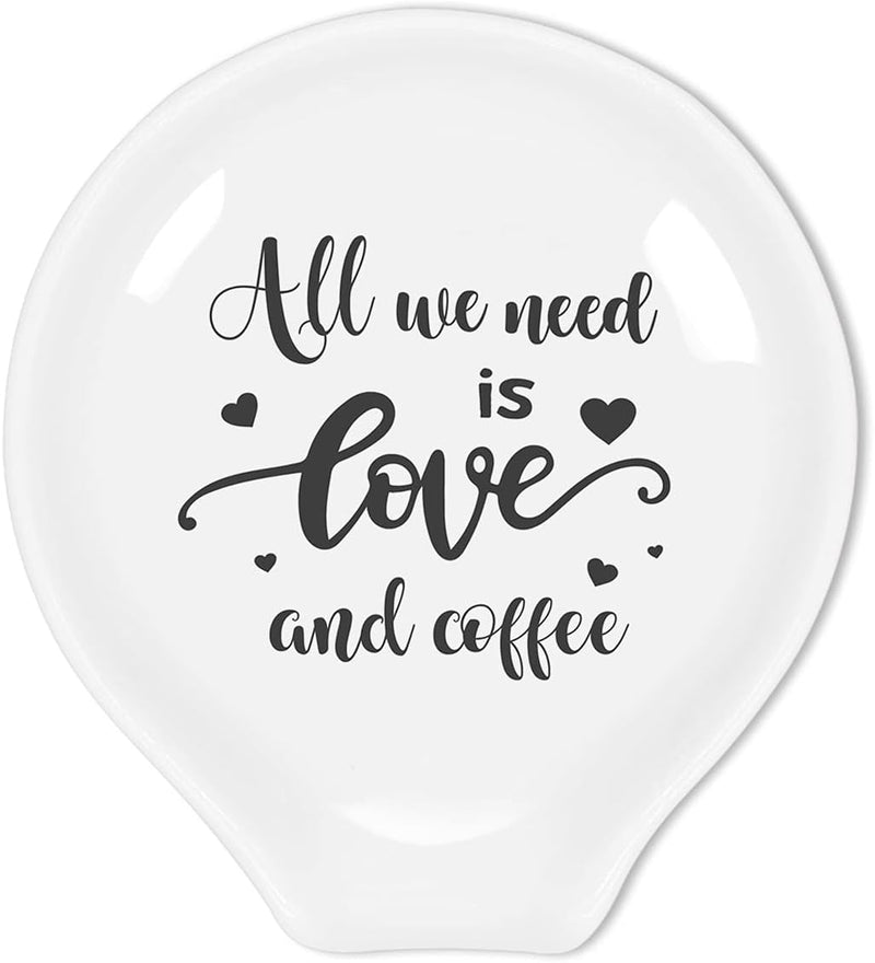 Littlefa Funny Coffee Quote Ceramic Coffee Spoon Holder-Coffee Spoon Rest -Coffee Station Decor Coffee Bar Accessories-Coffee Lovers Gift for Women and Men (Better With Dog Hair)