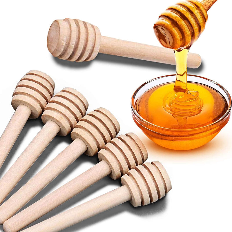 Premium 50-Pack 3 Inch Mini Wooden Honey Dipper Stick, Individually Wrapped,Pefect for Wedding Shower Party Favors Honey Jar spoon or Honey Wands mini