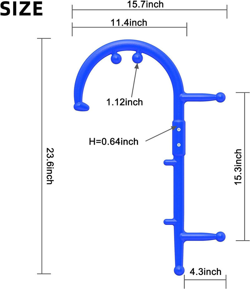 Back and Neck Massager, for Trigger Point Fibromyalgia Pain Relief and Self Massage Hook Cane Therapy(Blue)