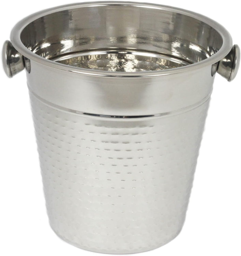 Chef Craft Hammered Double Walled Ice Bucket, 2 quart volume, Stainless Steel