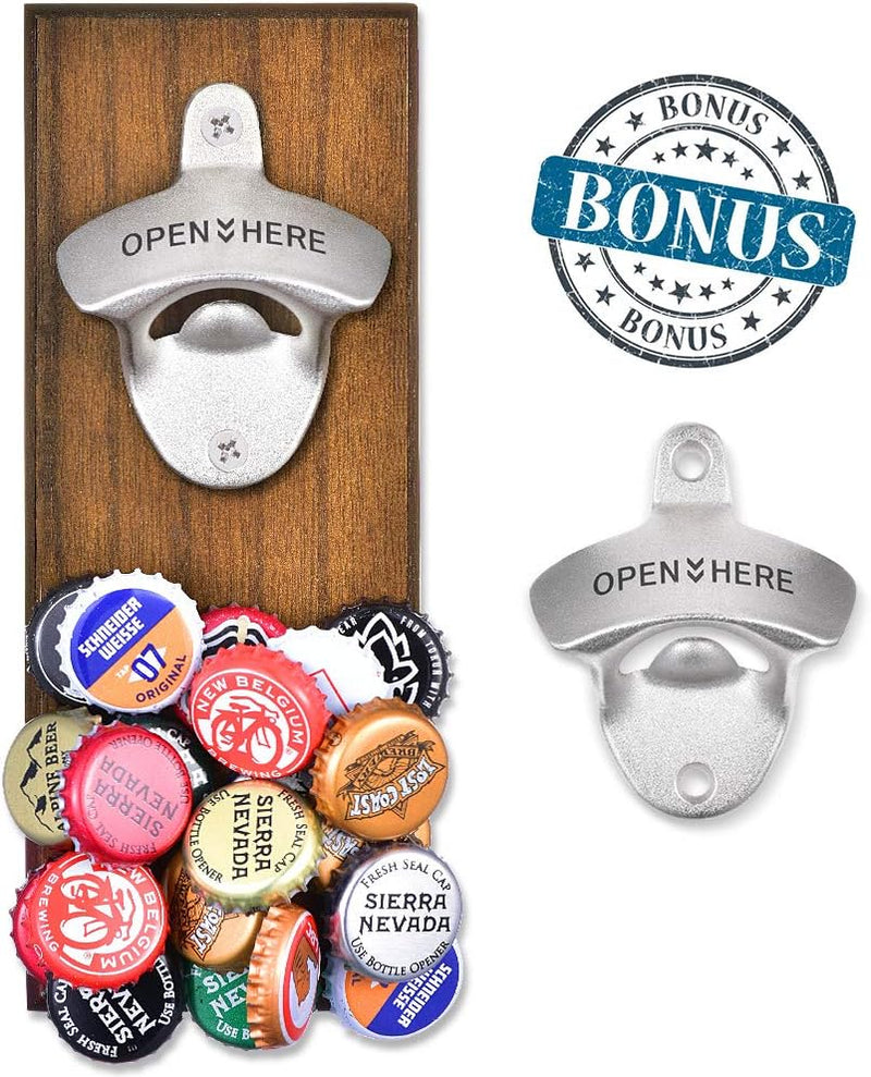 Gifts for Fathers Day Men Dad, Wall Mounted Magnetic Beer Bottle Opener, Anniversary Brithday Gift for Him Husband Grandpa Cool Stuff Gadgets Man Cave